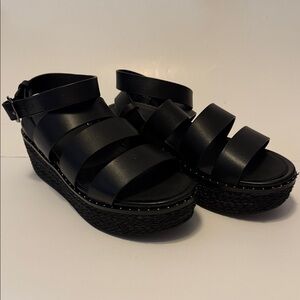 Fitflop Black Strappy Platform Sandals
